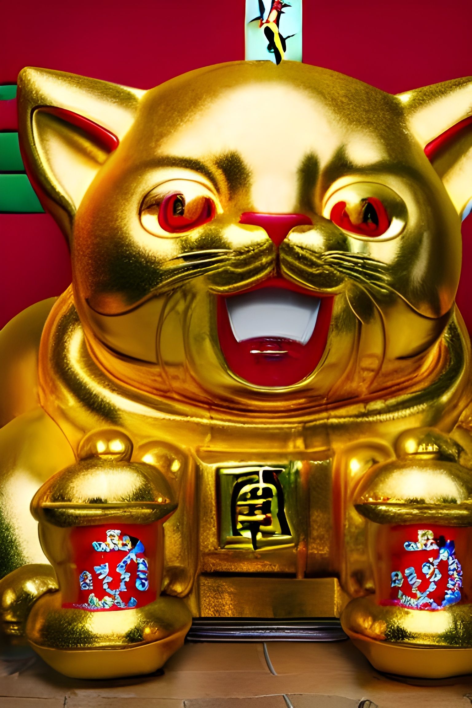 Giant Golden Lucky Cat Shrine in Japan