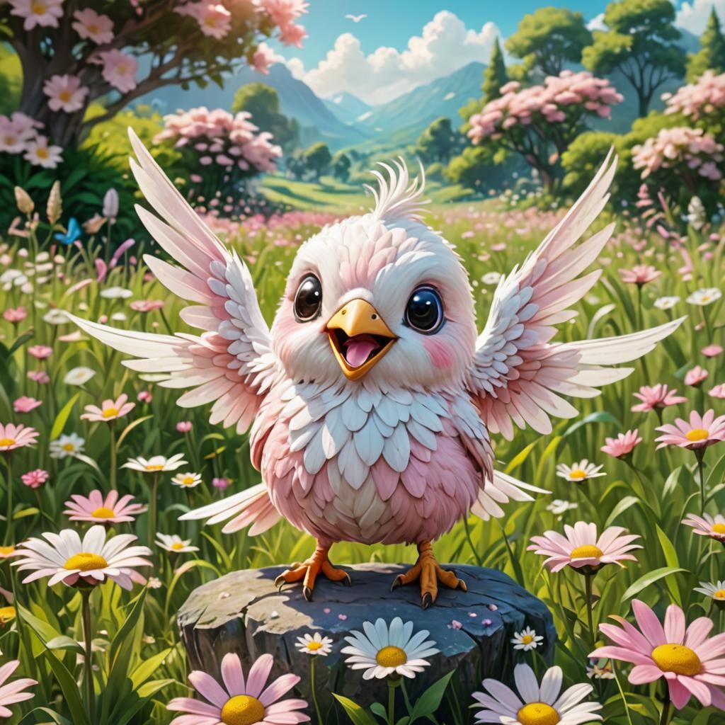 Cute Fantasy Baby Bird