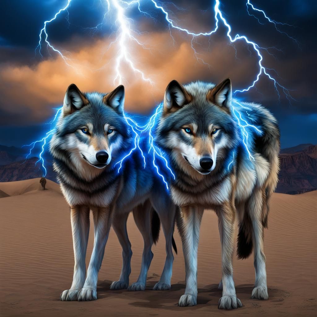 Wolves in the Desert: Electric Blue Lightning