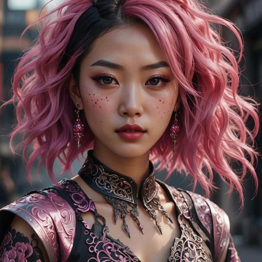 Striking Portrait of a Young Woman in Digital Art