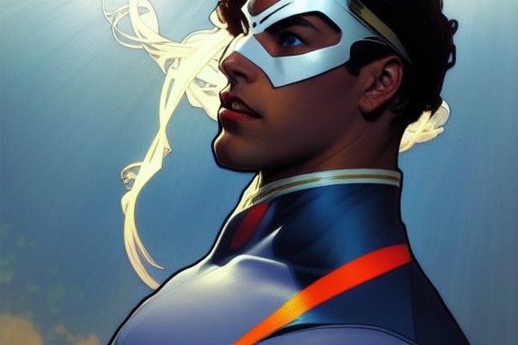 Superhero Portrait in Artgerm and Mucha Style