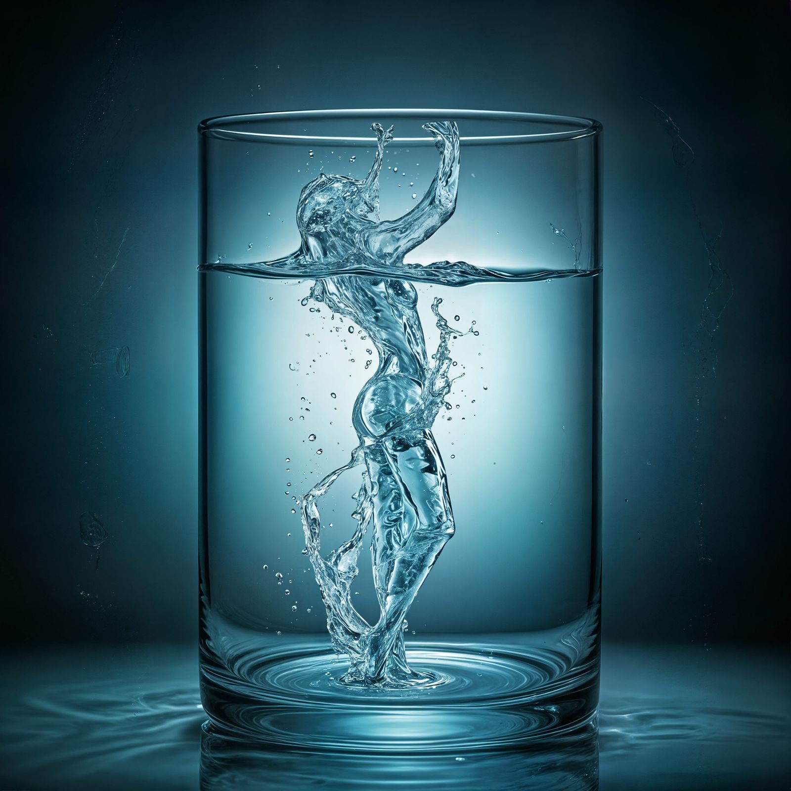 Ethereal Water Spirit Emerges from the Glass