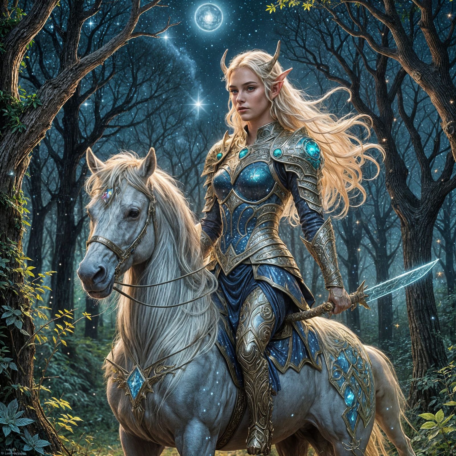 Majestic Centaur Elf in Mystical Forest
