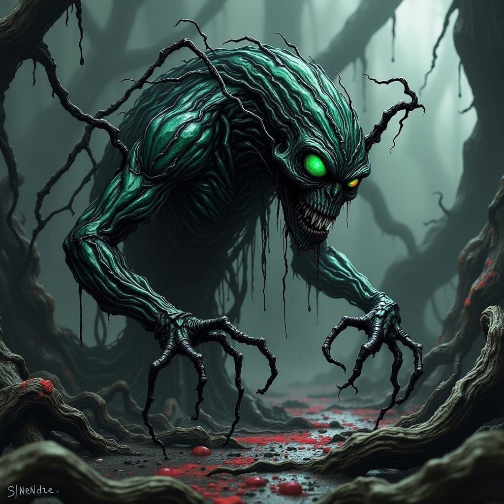 Mystical Elven Goblin in a Twisted Forest