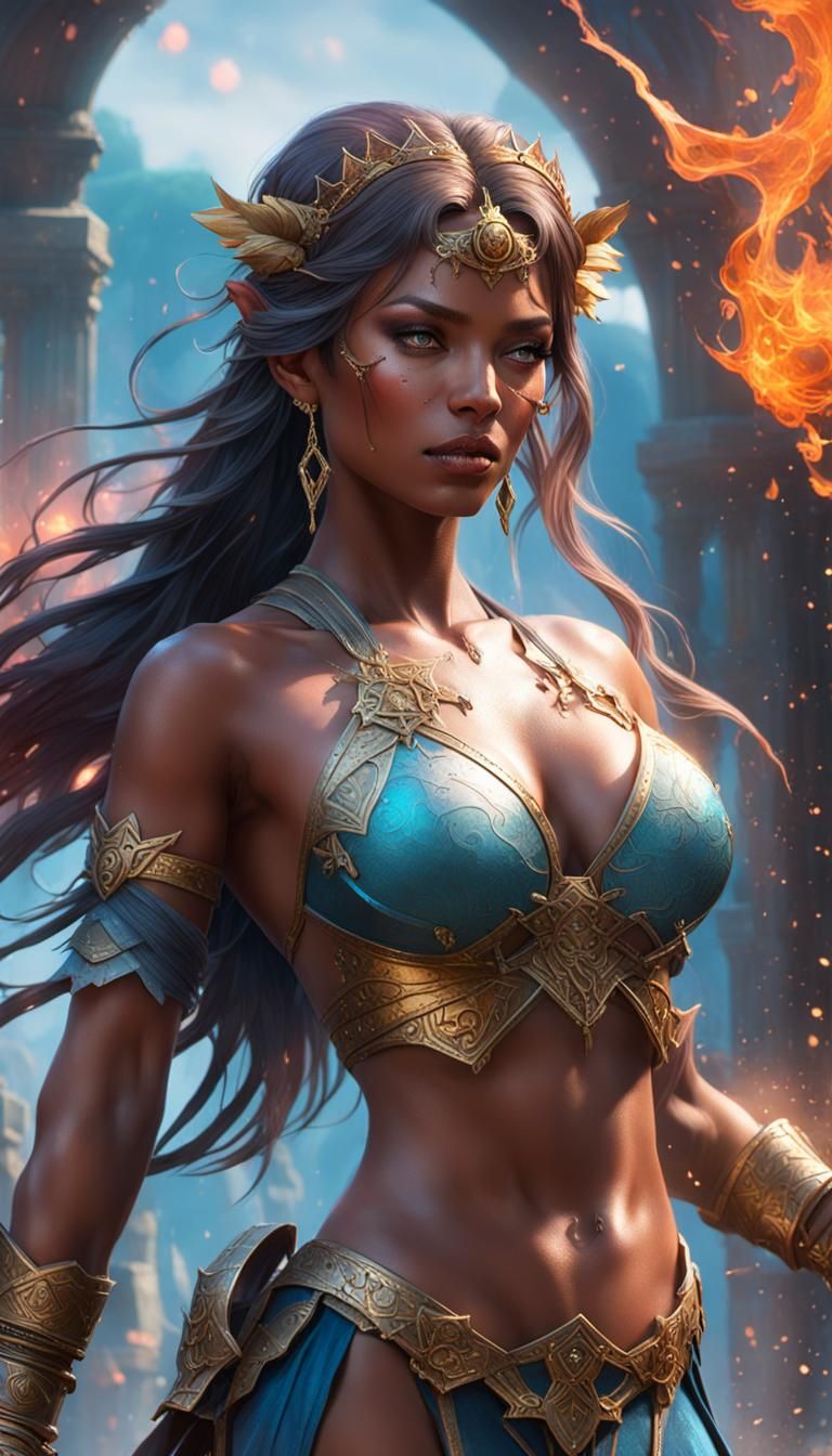Warrior Princess in Hyperdetailed Ethereal Fantasy Art