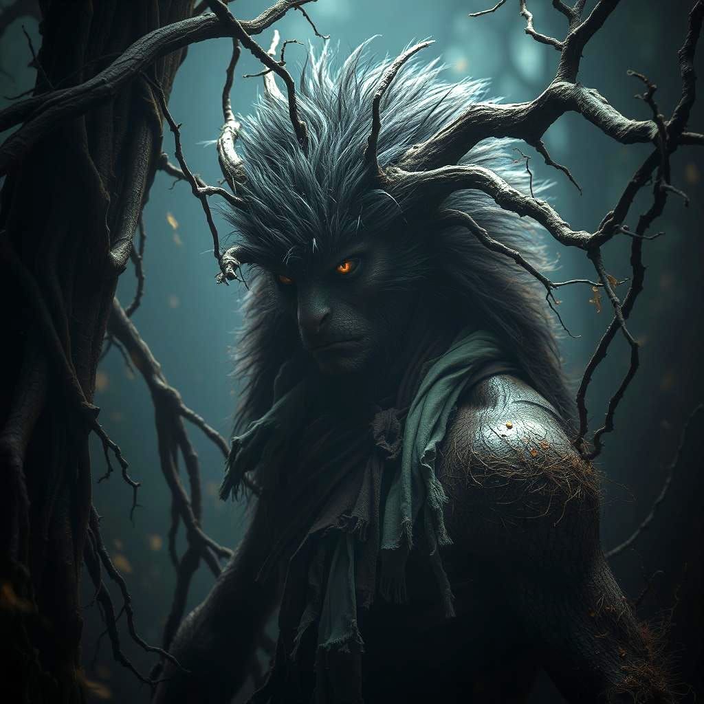 Zoanthropy: Person Transforms into Beast in Mystical Forest