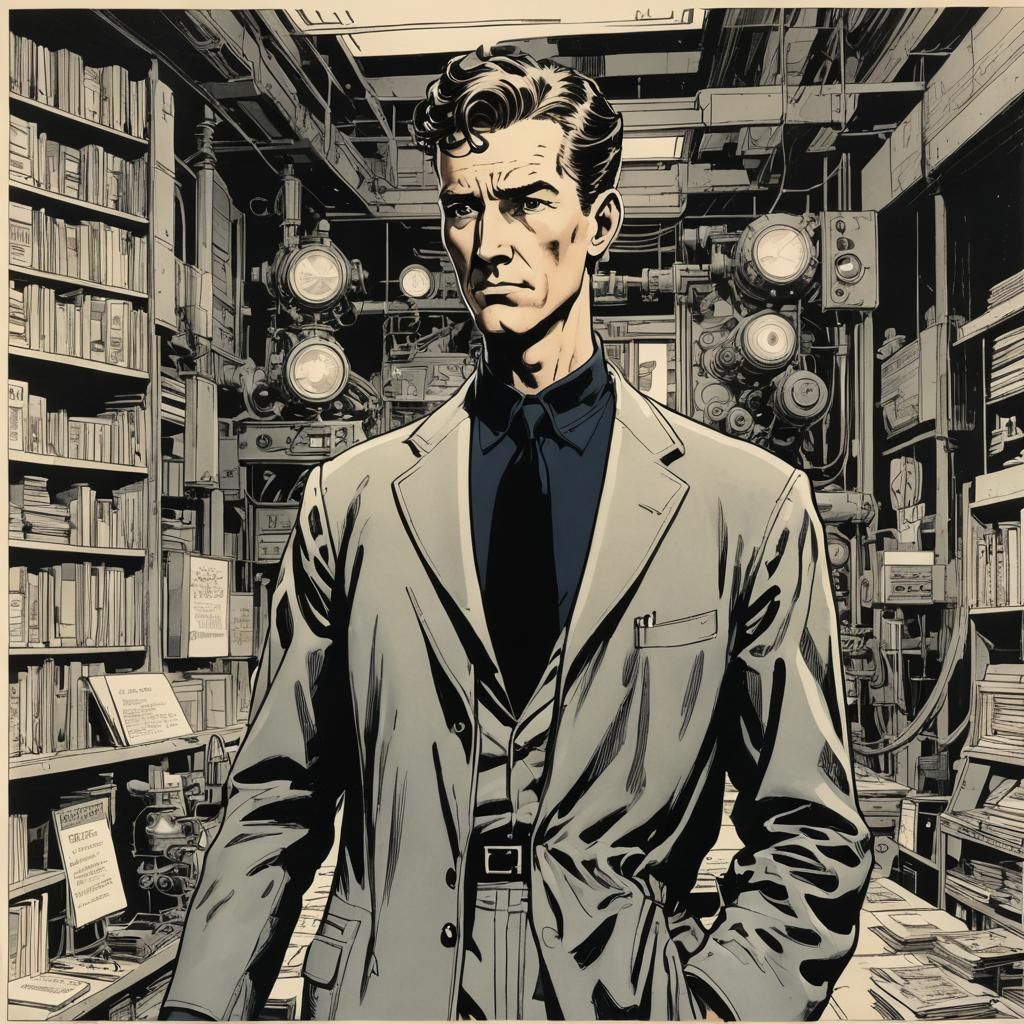 Reed Richards in Comic Book Art Style