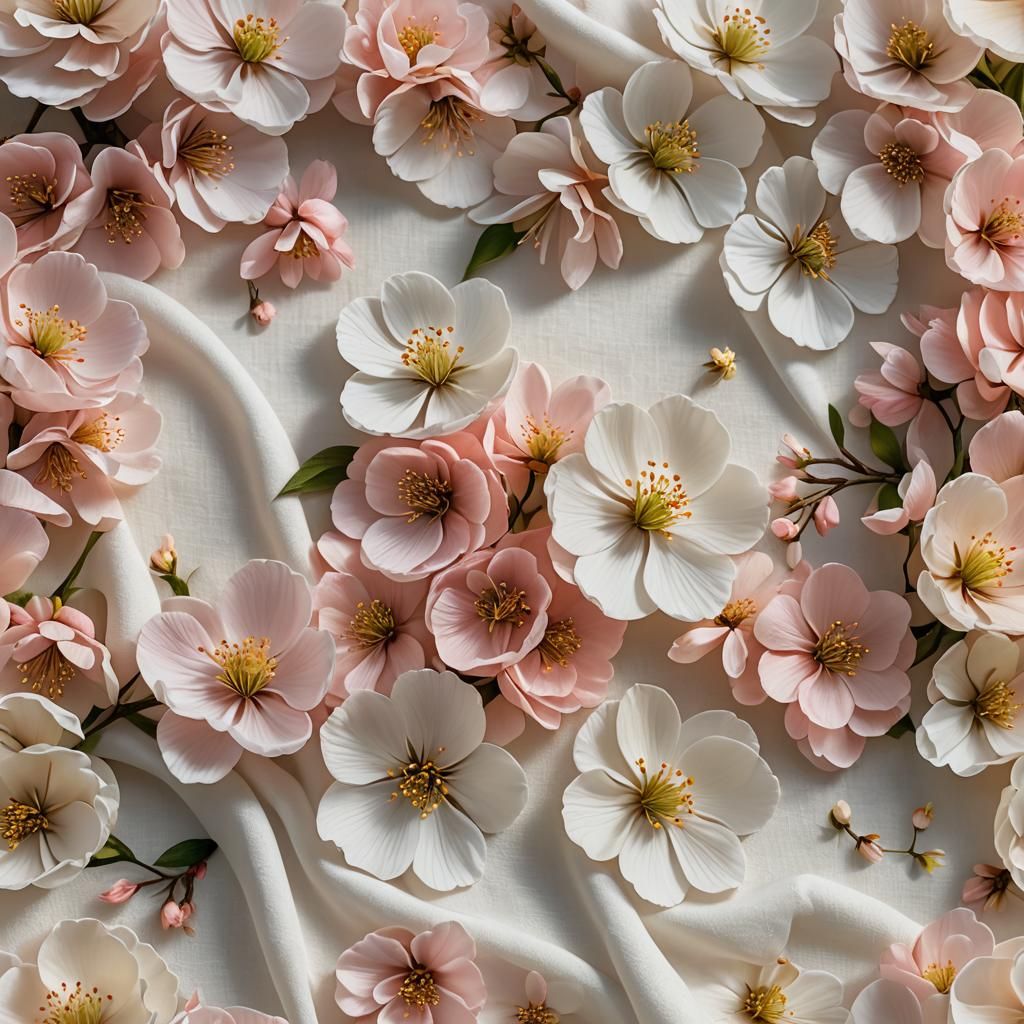 Oshibana Flowers in Japanese Edo Style