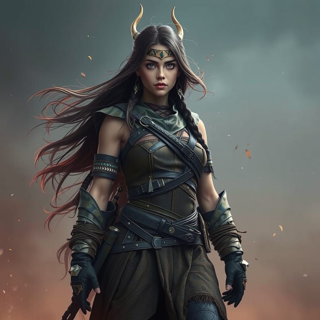 Fearless Wild Spirit Rides a Majestic Horse through a Vast H...