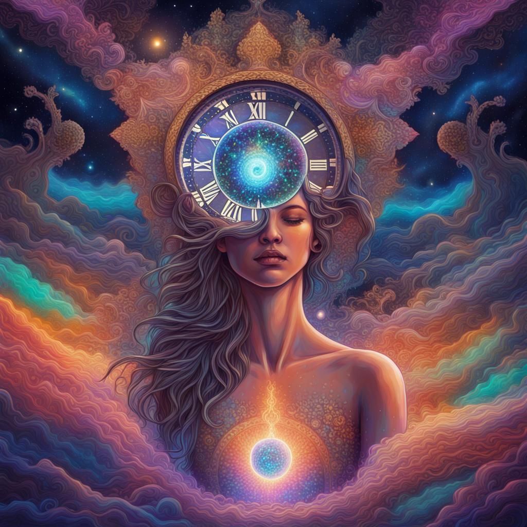 Astral Cosmic Illustration: Love's End in Darkest Night