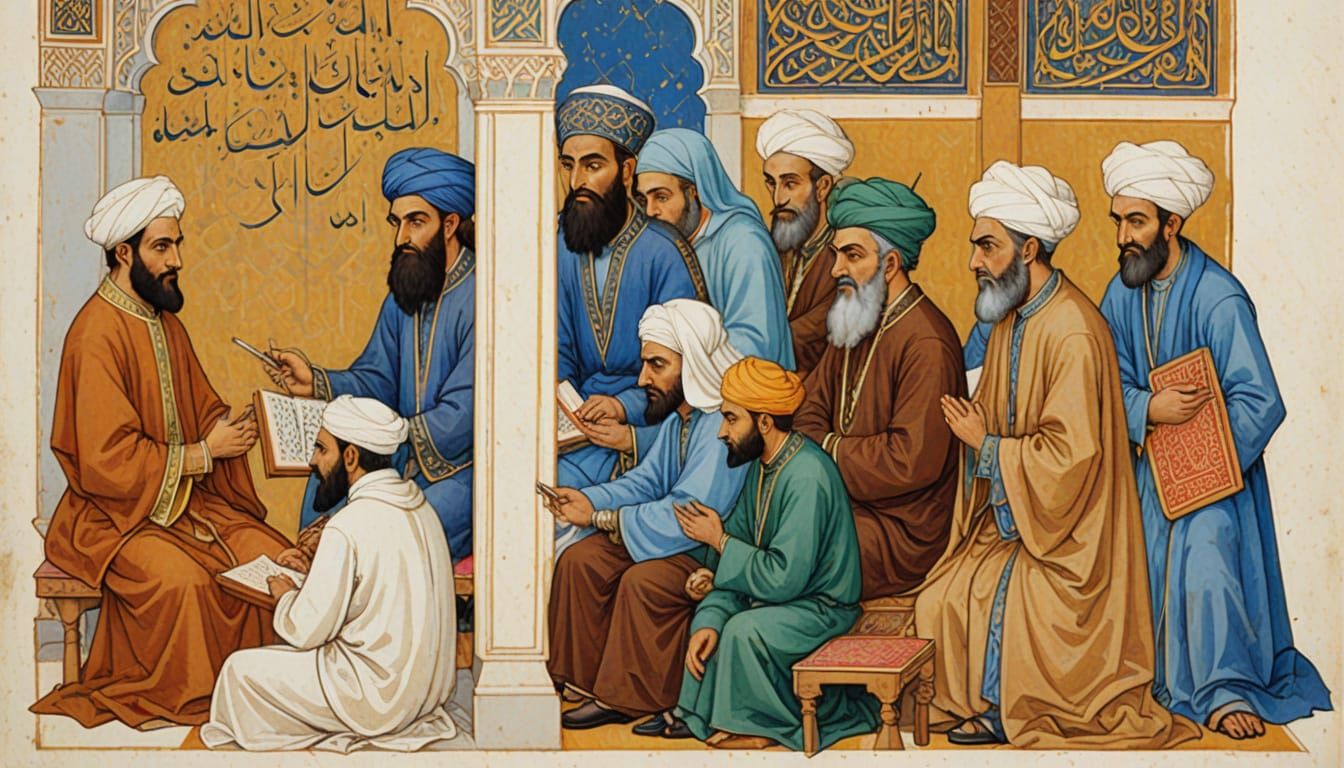 Medieval Islamic Miniature Scene