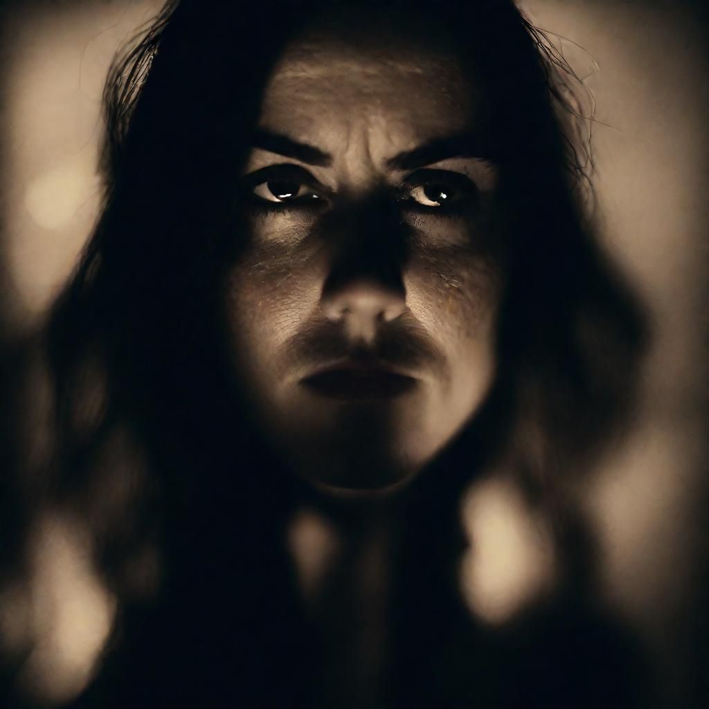 Dark Expressionist Portrait Hiding a Secret