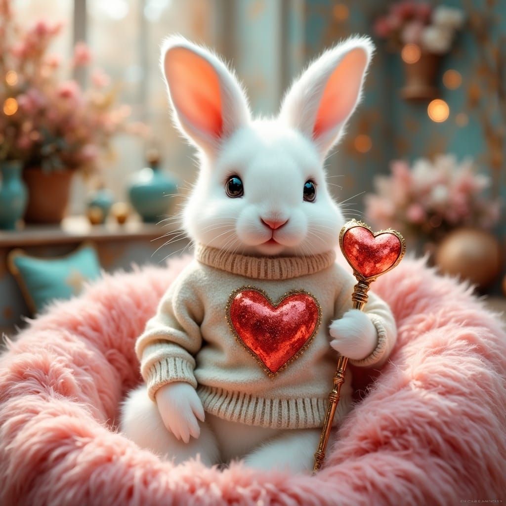 Regal Bunny in Enchanted Fantasy Land