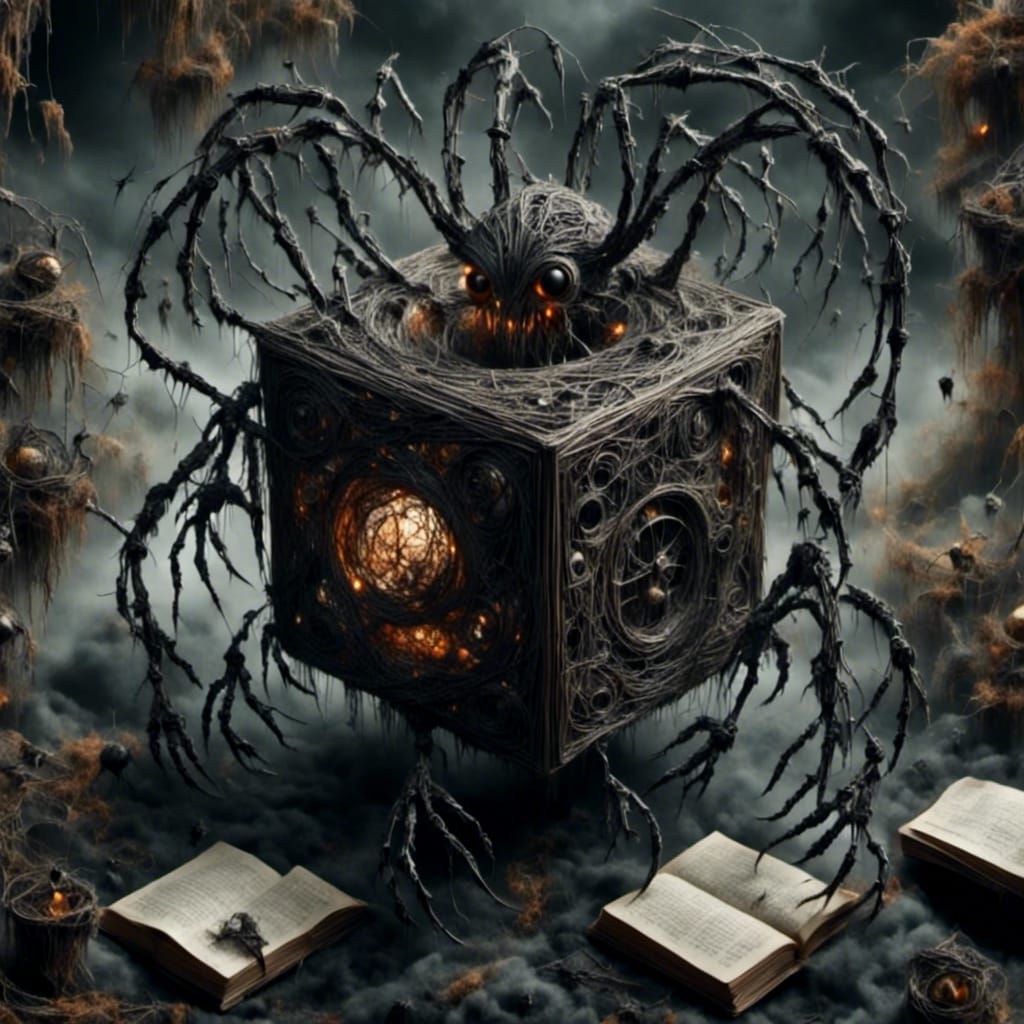 Fantasy Cube World on Desk, Digital Art