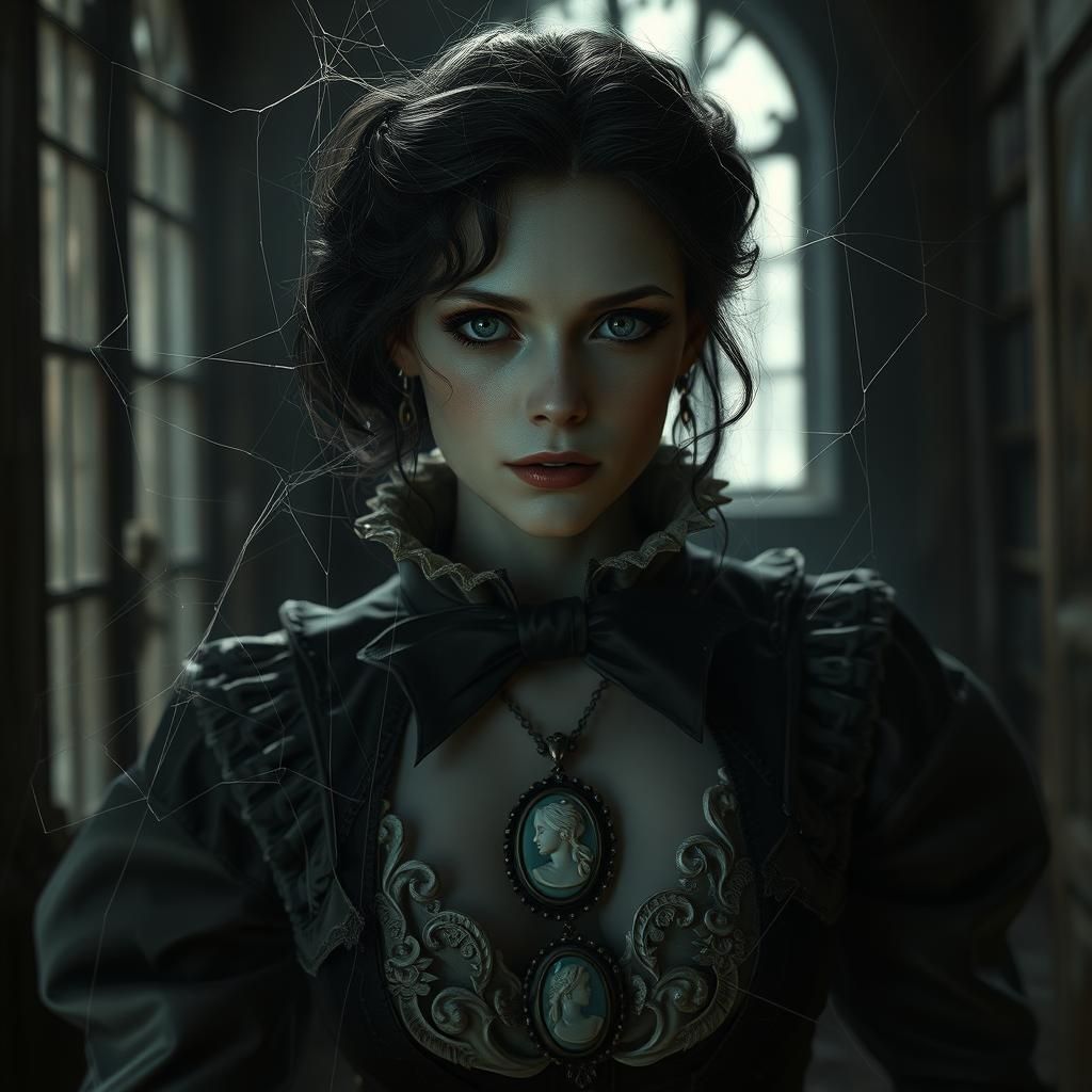 Haunting Victorian Woman in Dilapidated Mansion