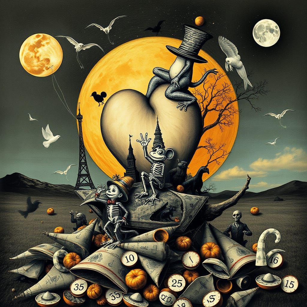 Surrealist Landscape of the Mindscape with Fragmented Object...