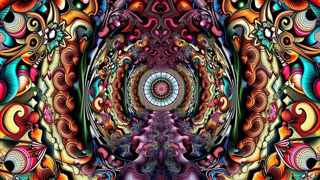 Surreal Symmetrical Tattoo Art Portrait in Fantasy Style