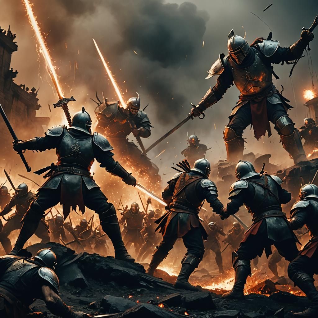 Epic Warriors Clash in Decades-Long War: Frank Frazetta Styl...