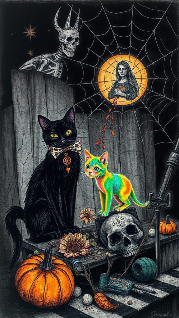 Kids Crayon drawings ,surreal child's drawing  of Halloween ...