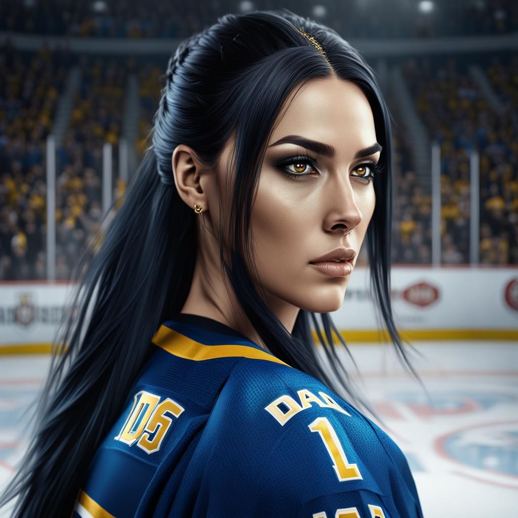 Beautiful Hockey Player in Fantasy Concept Art