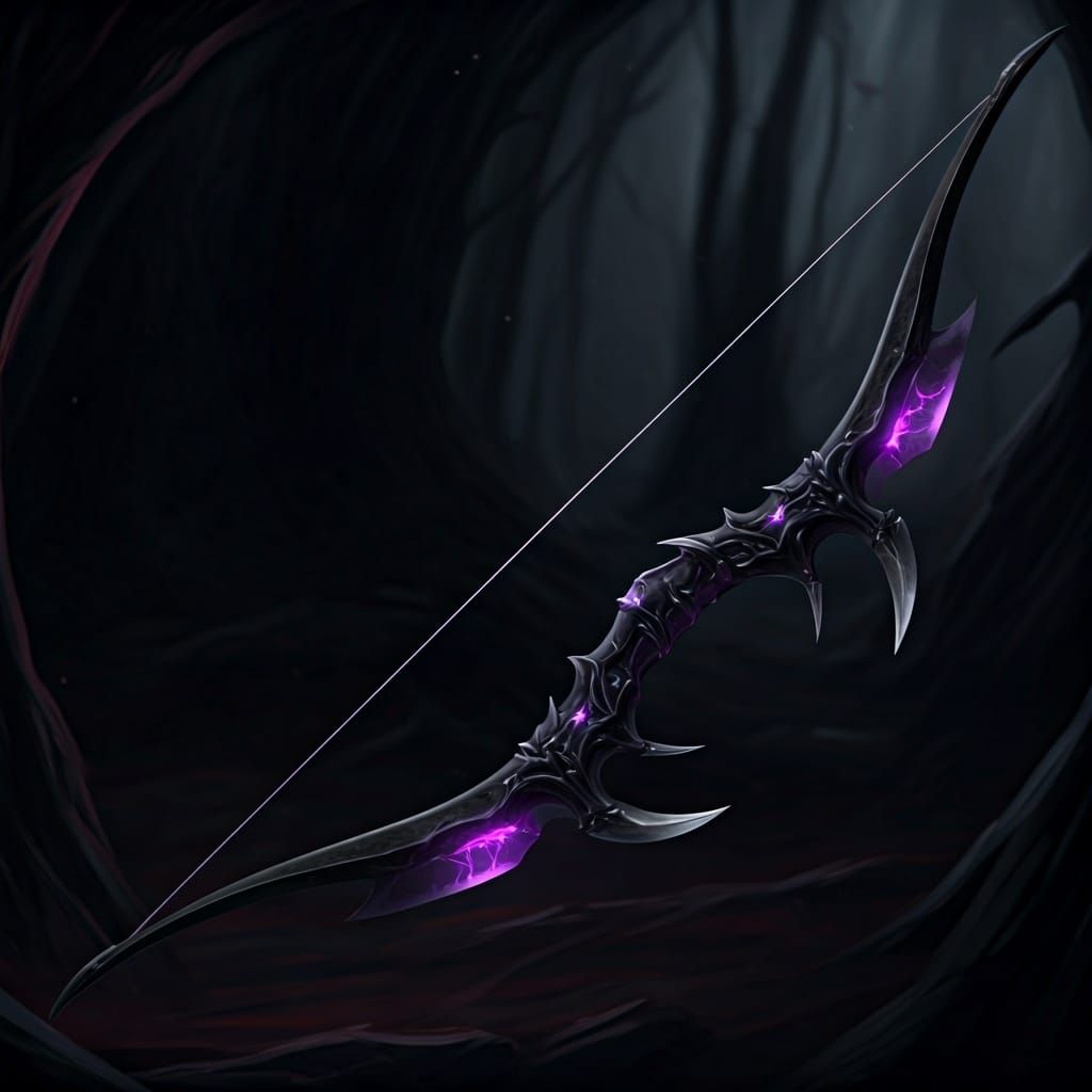 Kiss of Lolth: Dark Elf Longbow in Fantasy Style