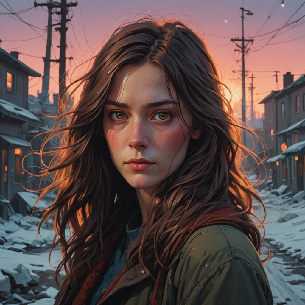 Girl with Flowing Hair in Dreamy Lighting