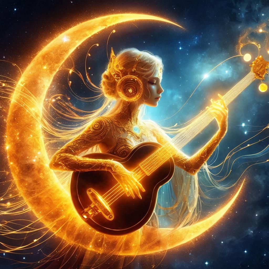 Celestial bass guitar music