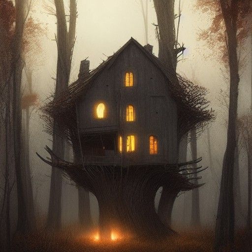 Baba Yaga's House: Sinister Greg Rutkowski Style