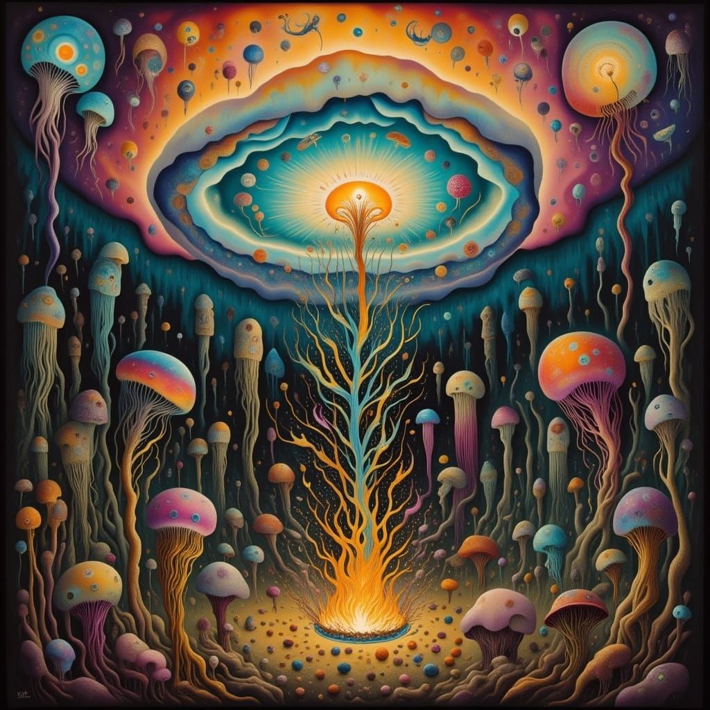 Enchanting Jellyfish Bloom with Pagan Moon Influence