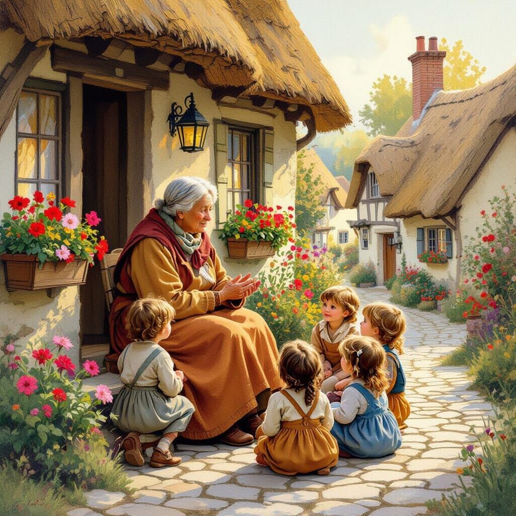 Storytelling in a Quaint Village: Painterly Illustration