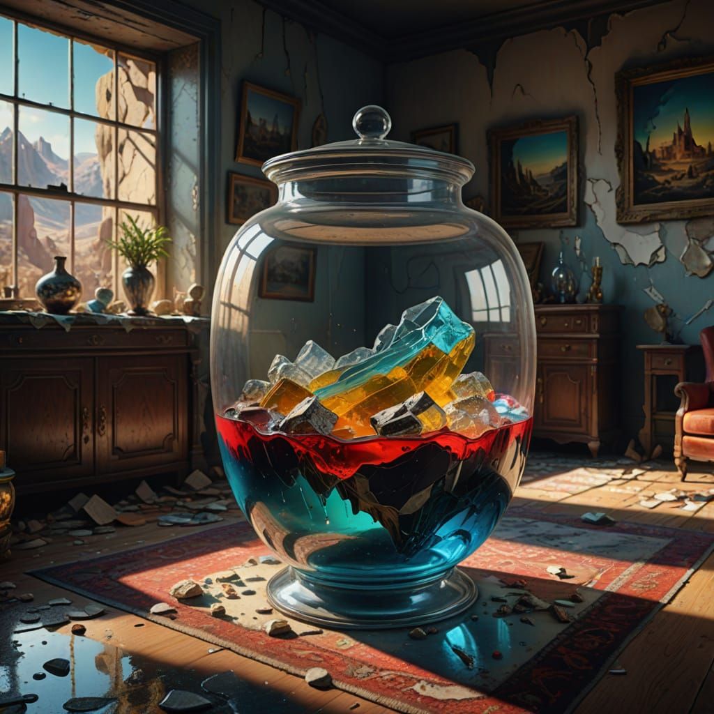 Ancient Civilization in Glass, Surreal Digital Art