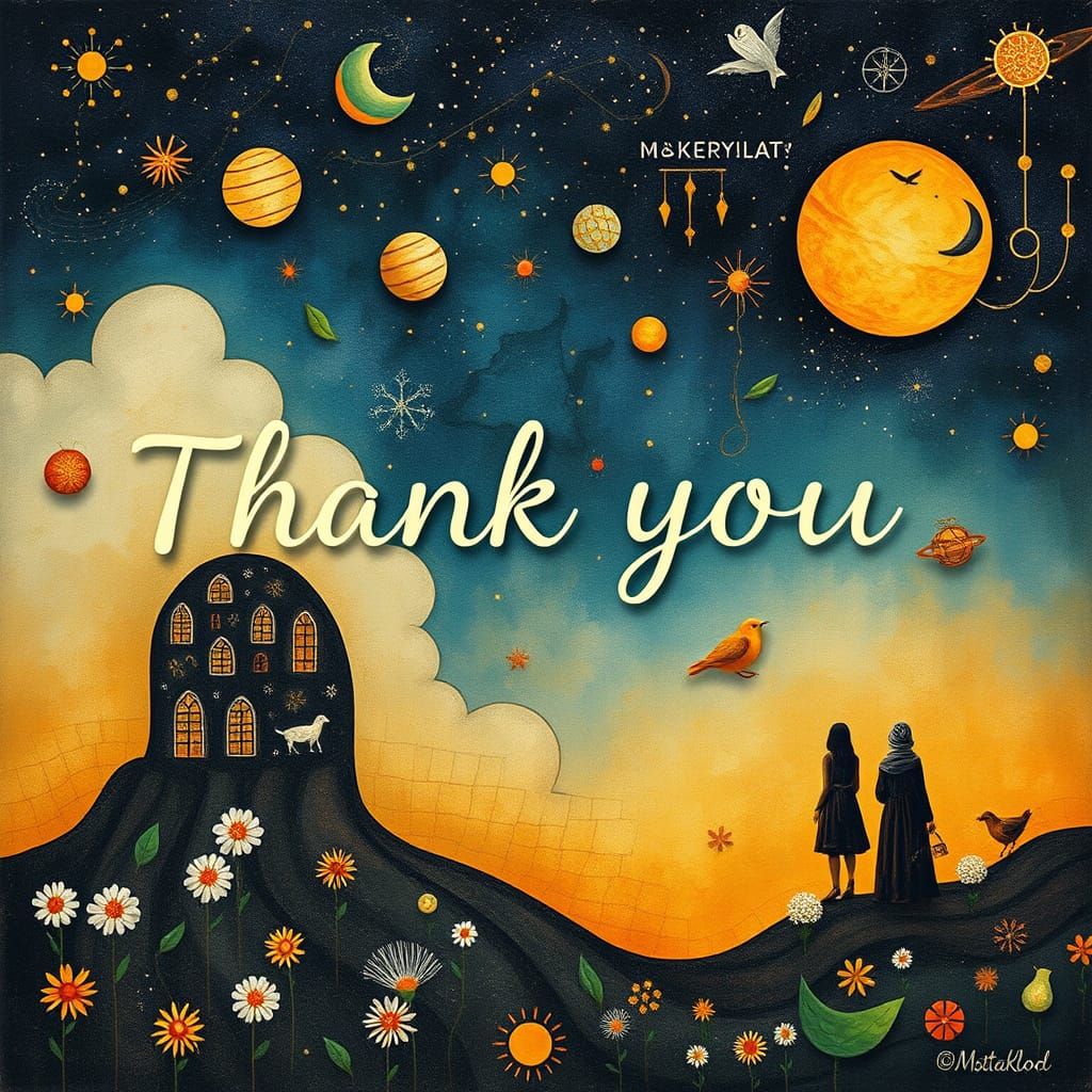 Surreal Cosmic Landscape with Mystical Patterns