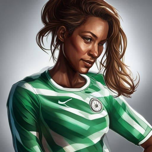 Smiling Soccer Girl Portrait in Hyperdetailed Style