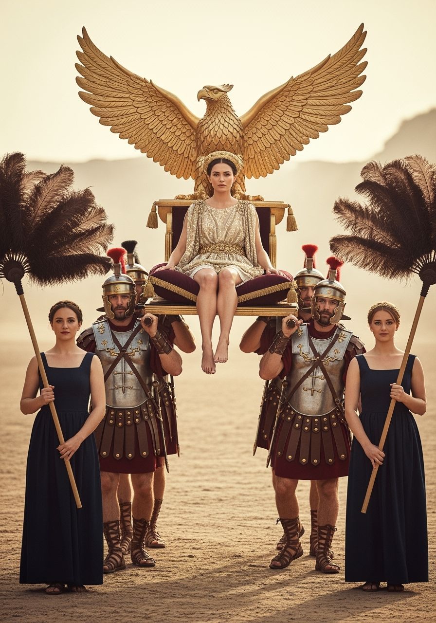 Roman Empress on Eagle Throne, Soft Natural Lighting