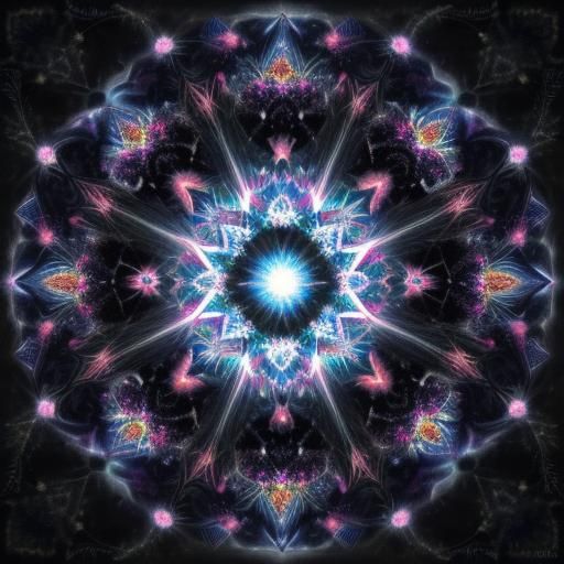 Vibrant Diamond Fractals with Solar Flare Effect