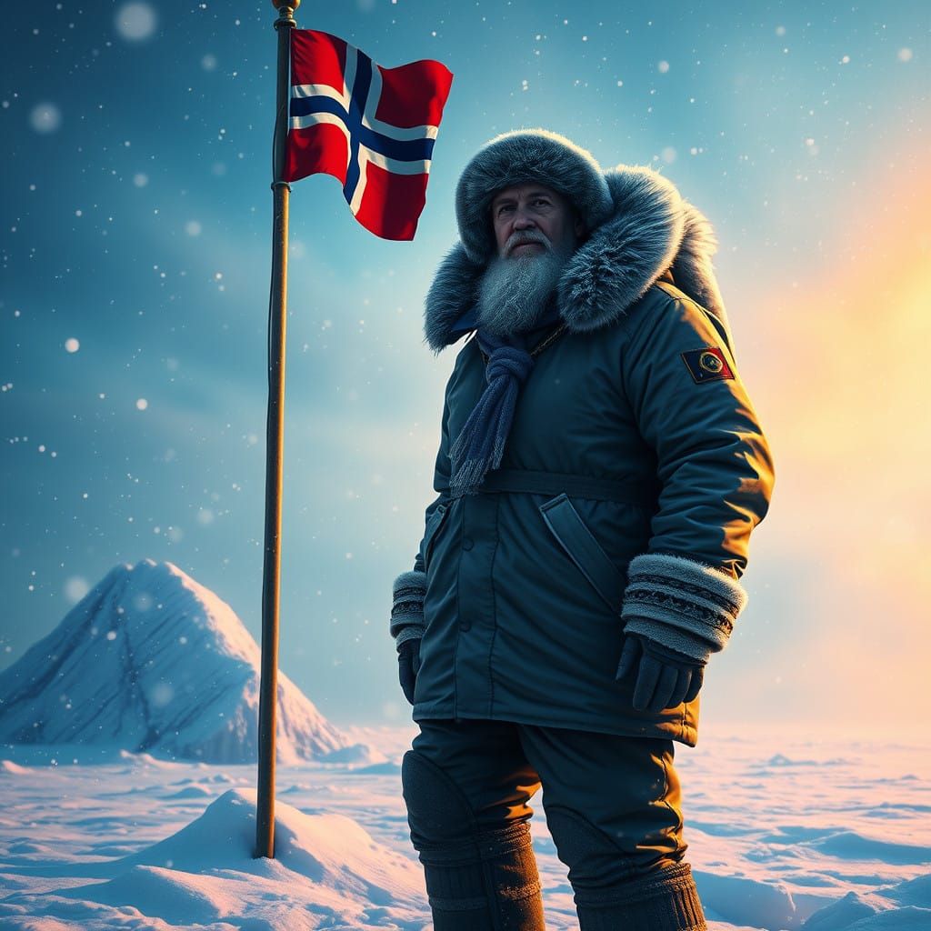 Roald Amundsen Conquers the South Pole in a Blizzard of Wond...