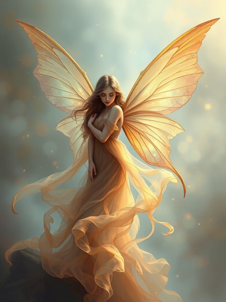 Ethereal Coffee Fairy in Dreamlike Vista