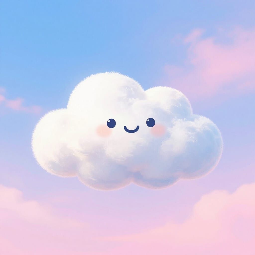 Adorable Fluffy Cloud Illustration