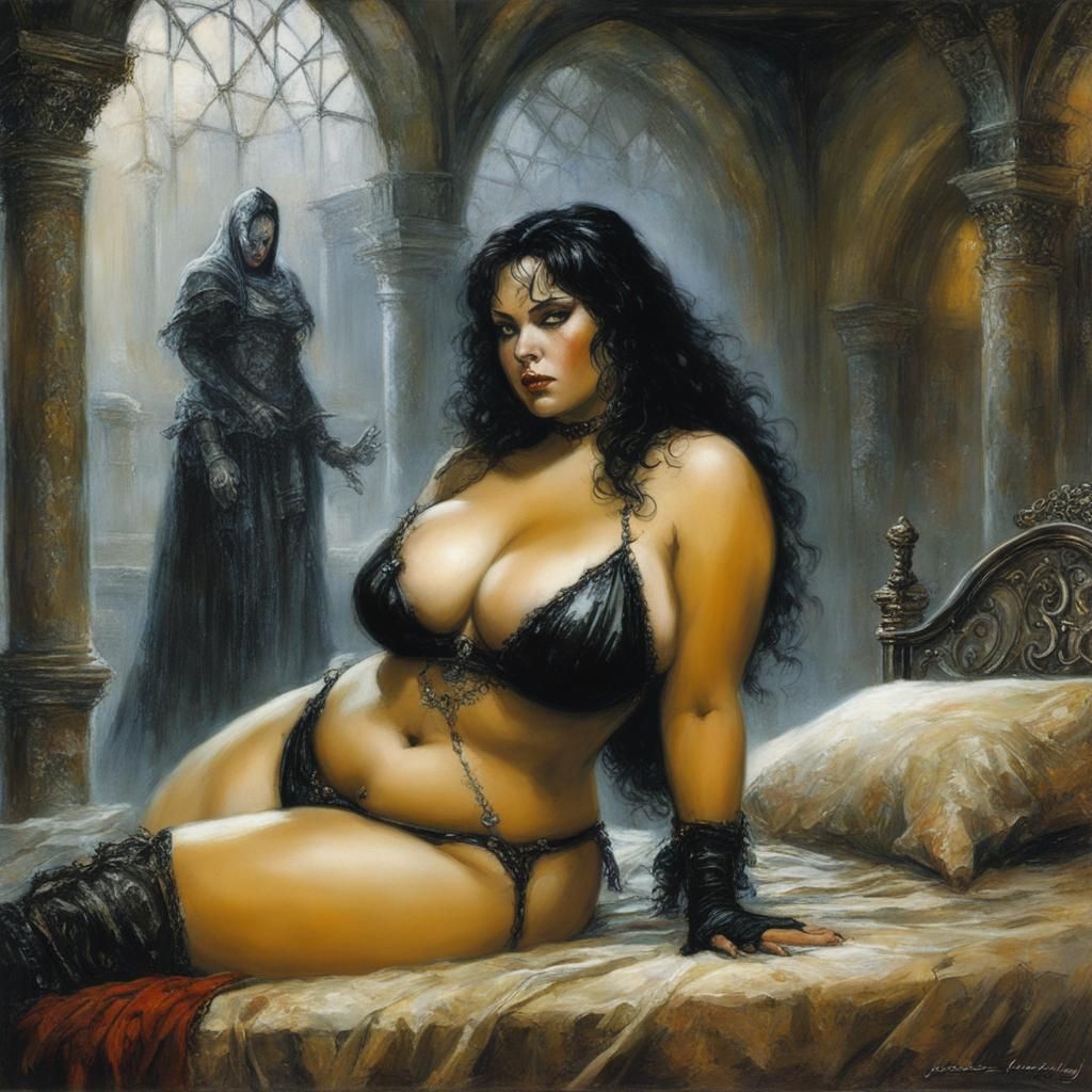 Luis Royo Style. The demon comes to visit.