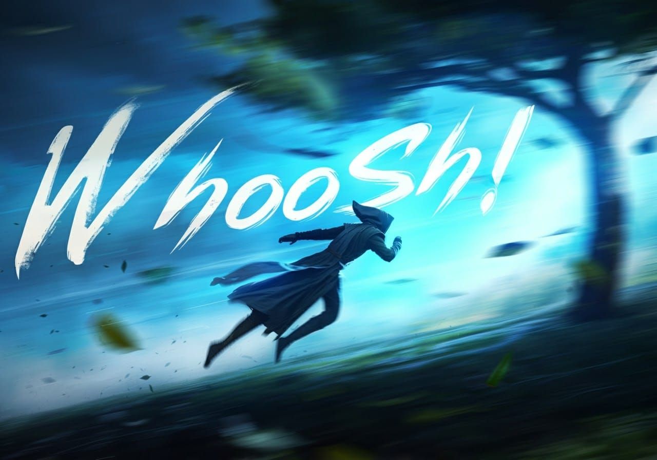 Dynamic Figure Creates Whoosh in Syd Mead Style