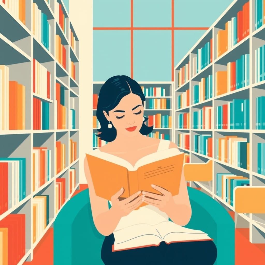 Modernist Woman in Primary Colors