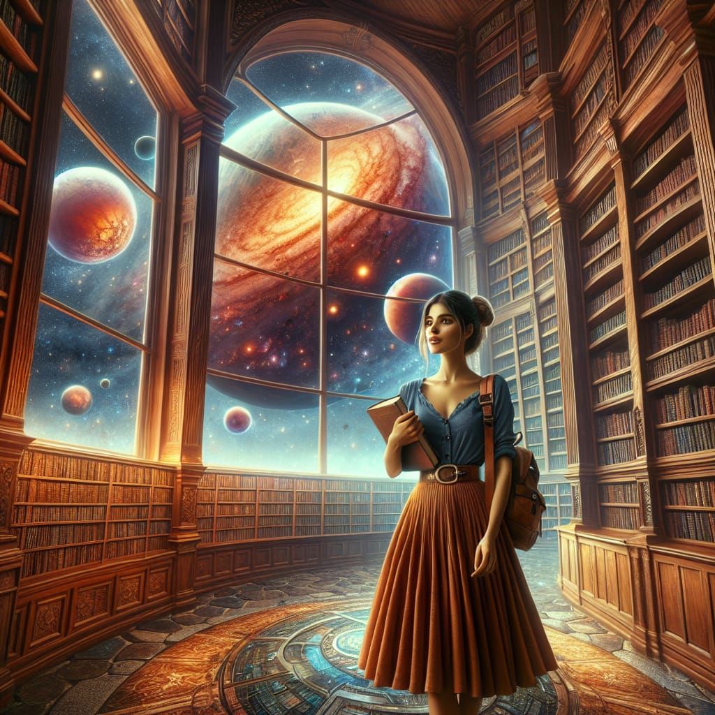 Cosmic Library: A Fantasy Art Escape