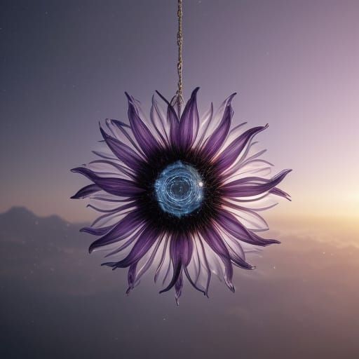 Ethereal Glass Sunflower in Crystallic Bloom