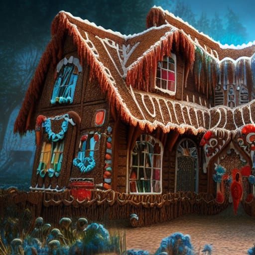 Fantastical Gingerbread House Concept Art