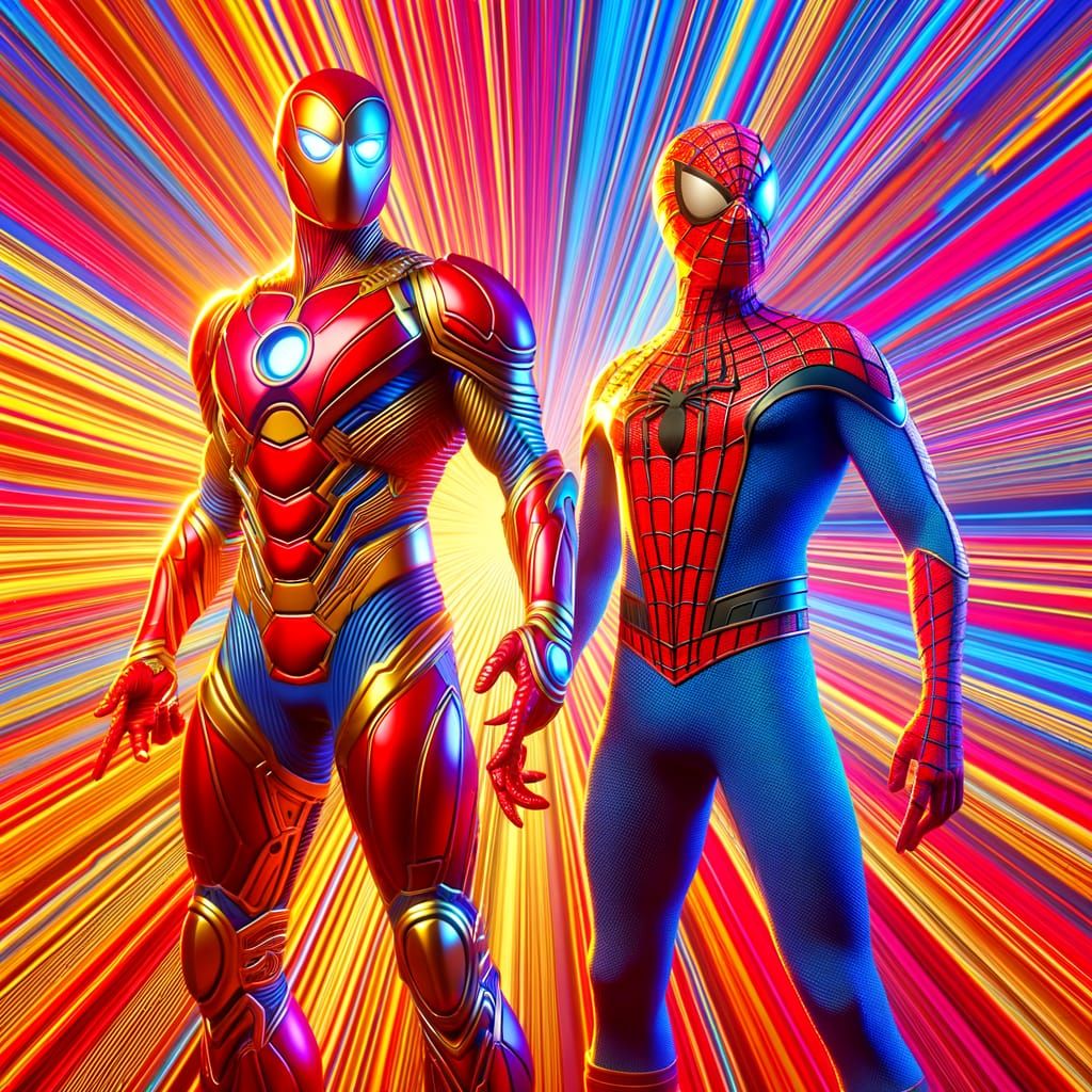 Superheroes Swapped Costumes in 3D Digital Art