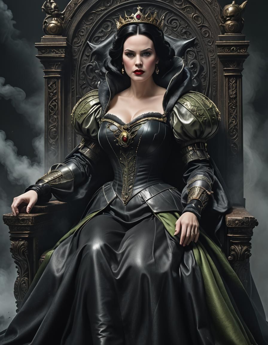 Snow White as Pop Art Villain on Throne