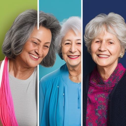 Hyperrealistic Portrait of a Smiling Elderly Woman