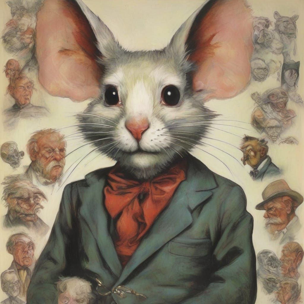 Surreal Composition Inspired by Dix and Ghibli