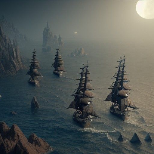 Detailed Nightmare Frigate Fleet in 8K