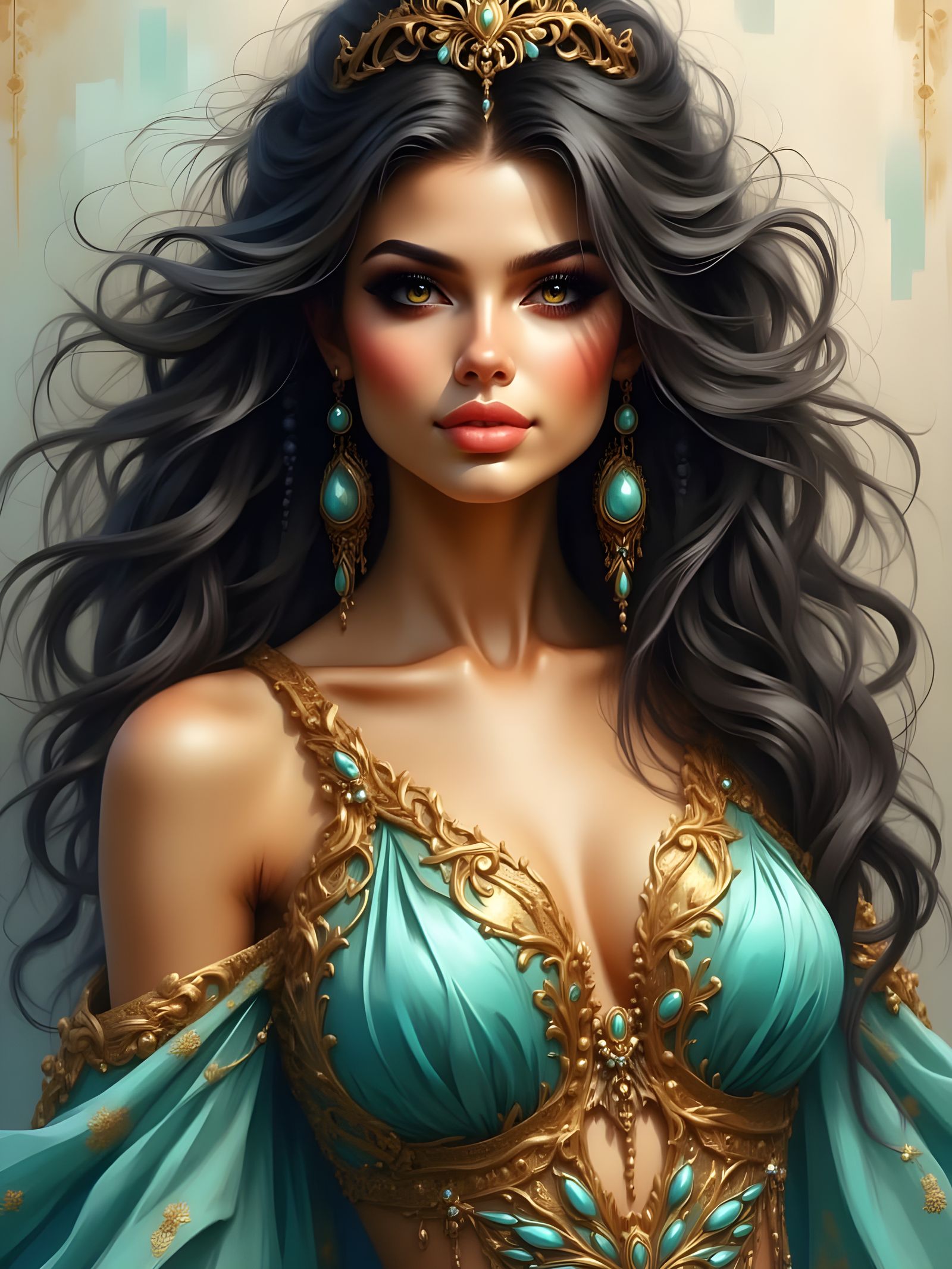 Fantasy Princess Portrait in Semi-Realistic Style